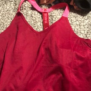 Red and pink work out shirt